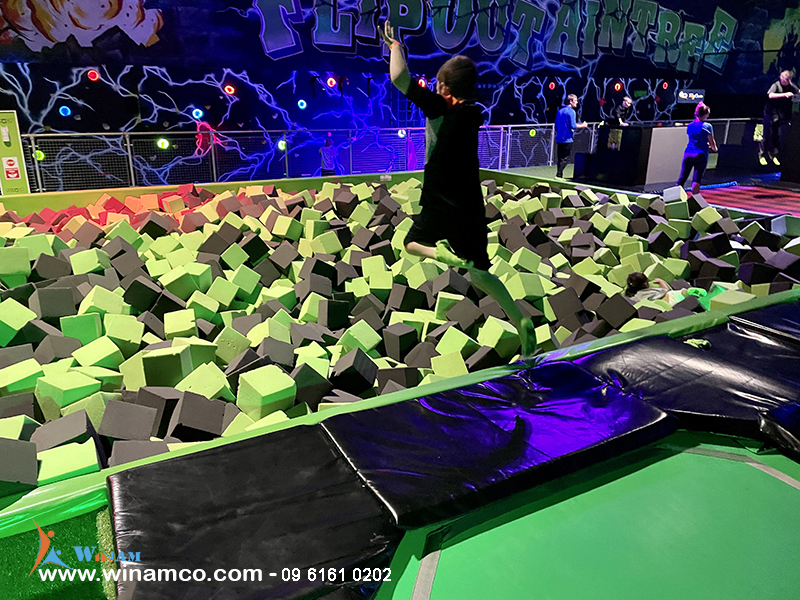 Foam pit in trampoline park