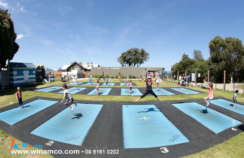 Large outdoor trampoline park