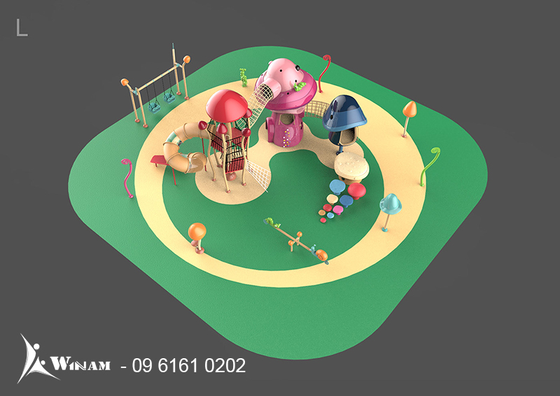 Design model for a 100m2 outdoor play area for an urban area
